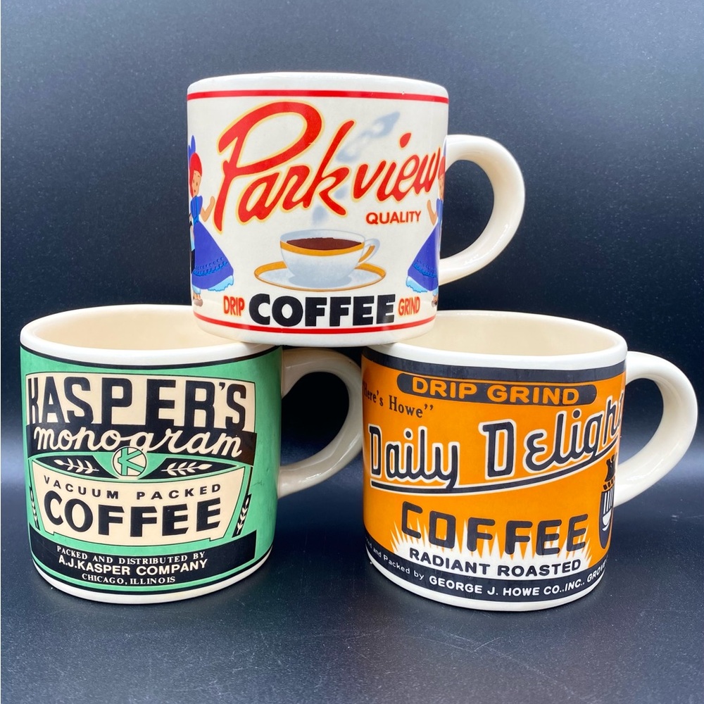 3x Vintage 1993 Westwood Retro Diner Coffee Mugs Kaspers Daily Delight Parkview
